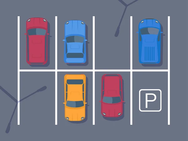 Безкоштовна Парковка Іншою Машиною Вид Зверху Векторні Ілюстрації Плоский Стиль — стоковий вектор
