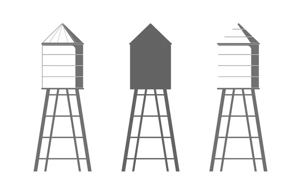 Ikona Vodní Věže Skladovací Nádrž Pitnou Vodu Tvar Vektorové Siluety — Stockový vektor