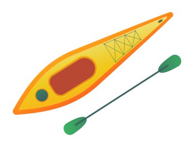 Kayaking Water sports and outdoor activities on the river in the summer. Man rafts in single kayak. clipart