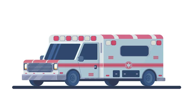 Carro de ambulância isolado em branco. A máquina para fornecer a primeira assistência médica de emergência necessária . — Vetor de Stock