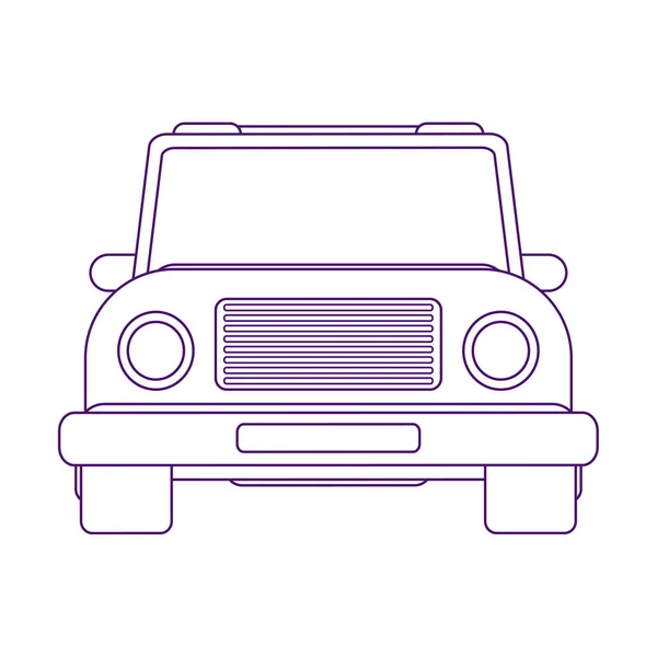 Vehículo utilitario deportivo. Un todoterreno cruzado. Coche urbano. Ilustración del vector de vista frontal. Estilo de arte de línea . — Vector de stock