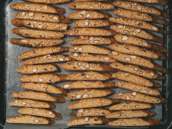 Italienische Kekse Trocknen Auf Backblech — Stockfoto
