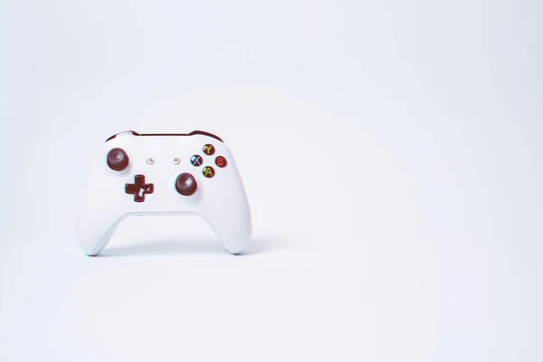 Gamepad Controller Steuerknüppel Mit Glitch Effekten Auf Hellem Hintergrund — Stockfoto