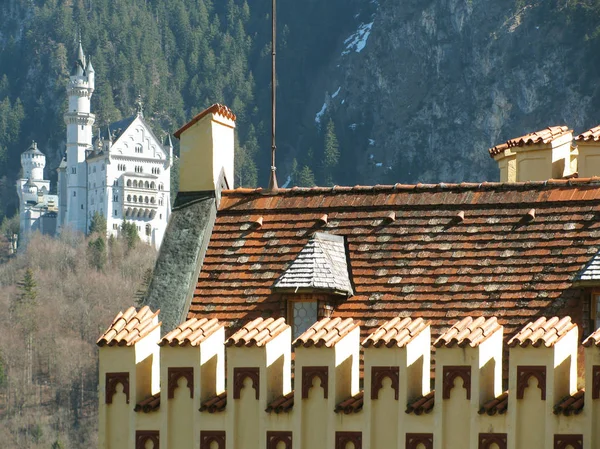 Você Quiser Visitar Castelos Hohenschwangau Neuschwanstein Primeiro Você Chegar Pequena — Fotografia de Stock