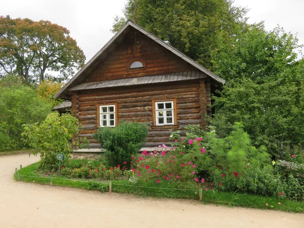 俄罗斯 米吉洛夫斯基耶村 伟大诗人普希金的博物馆保护区 通往诗人家的路普希金家漂亮的公园 — 图库照片