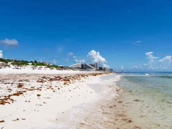 Karibikstrand Und Türkisfarbenes Meer Für Eine Paradiesische Landschaft Cancun Playa — Stockfoto