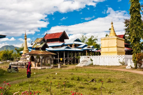Egy Buddhista Kolostorban Szász Falu Shan Állam Mianmar — Stock Fotó