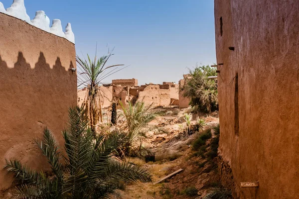 Rozvaliny Tradiční Arabské Hliněné Architektury Provincie Rijád Saúdská Arábie — Stock fotografie