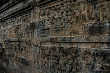 Borobudur Temple duvar gravürleri, Yogyakarta, Endonezya bir parçası