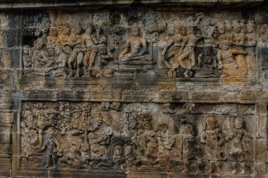Borobudur Temple duvar gravürleri, Yogyakarta, Endonezya bir parçası