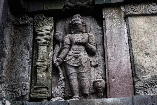 Ein Detail Der Candi Prambanan Prambanan Tempel Außenplatte Mit Flachrelief — Stockfoto