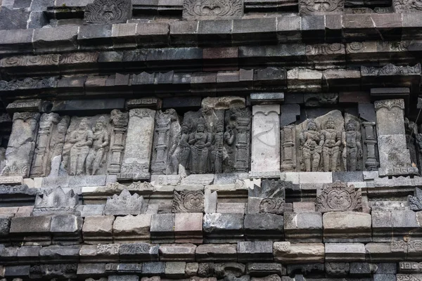 Ein Detail Des Candi Prambanan Prambanan Tempel Außenrelieftafel Mit Epischen — Stockfoto