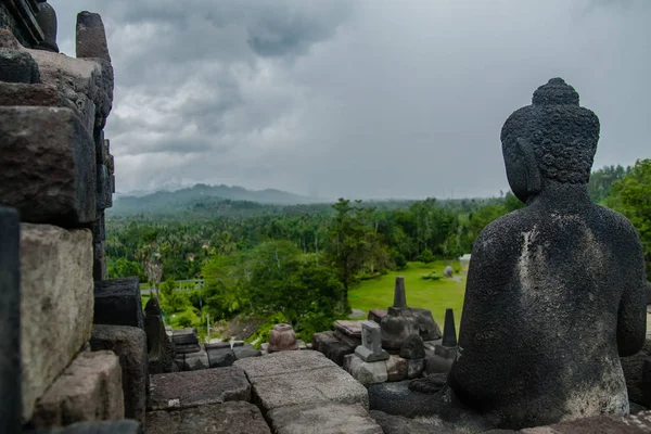 Borobudur Tapınağı Gözlemciliği Çevresi Yogyakarta Endonezya — Stok fotoğraf