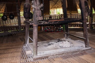 Etnik Iban longhouse, Sarawak, Borneo iç