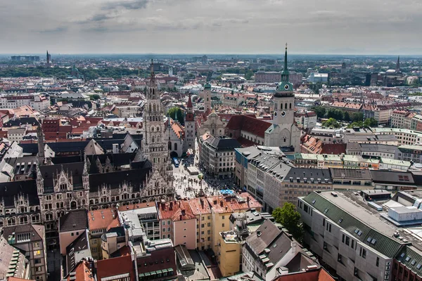 Marienplatz Und Historische Innenstadt Von München Blick Von Der Frauenkirche — Stockfoto