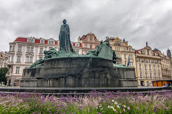 Památník Jana Husa Staroměstské Náměstí Praha — Stock fotografie