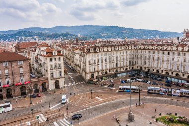 Madame Palace, Torino tepesinden Piazza Castello bir havadan görünümü
