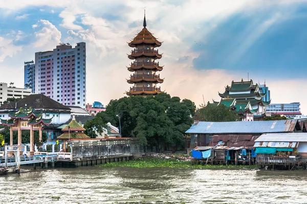 Een Rivier Chinatown Bangkok — Stockfoto