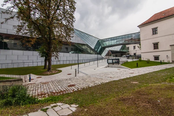 Der Innenhof Des Schlossmuseum Linz Einem Glas Und Stahlmuseum Schloss — Stockfoto