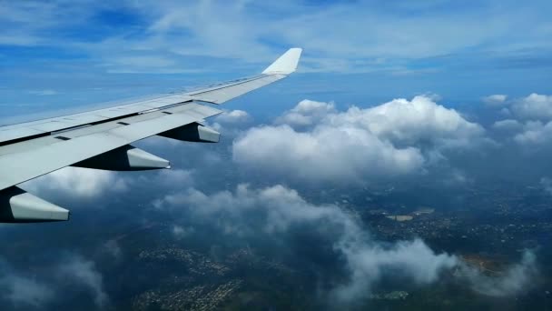 Uma Vista Janela Aeronave Aglomeração Urbana Manila — Vídeo de Stock