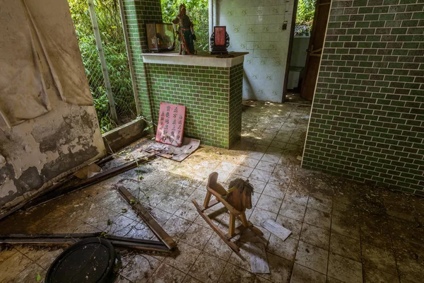 Interior Casa Abandonada Aldeia Wan Hong Kong — Fotografia de Stock