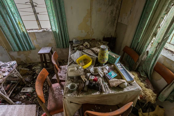 Interior Casa Abandonada Aldeia Wan Hong Kong — Fotografia de Stock