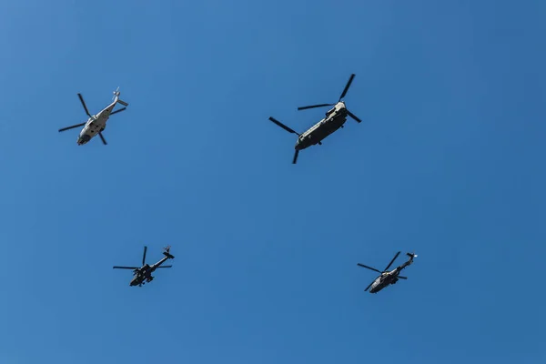 Helicopters Fly Hague 2018 Veterans Day — Stock Photo, Image