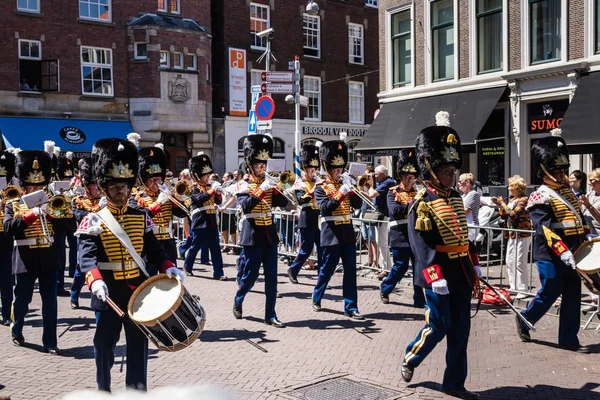 Militair Orkest Traditionele Ceremoniële Uniform Presteren Marcheren Parade 2018 Veterans — Stockfoto