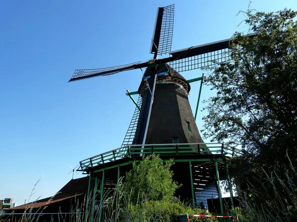 Berömda Väderkvarnar Zaanse Schans Nederländerna — Stockfoto