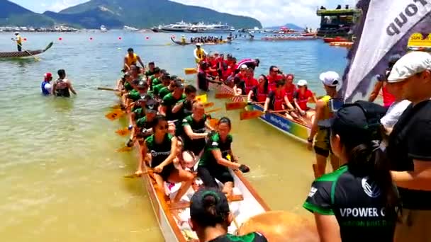 Barco Dragão Corre Stanley Durante Festival Tuen — Vídeo de Stock