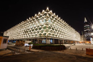 King Fahad National Library and Al Faisaliyah Tower at night, Riyadh clipart
