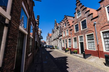 Groot Heiligland a famous street in the historical center of Haarlem clipart
