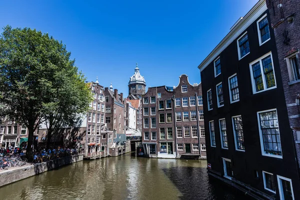 Blick Auf Binnenstad Und Basilika Der Nicholas Amsterdam — Stockfoto