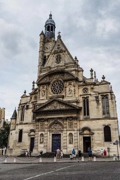 Fachada Iglesia Saint Etienne Mont París — Foto de Stock