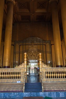 Kanbawzathadi Sarayı 'ndaki Kraliyet Tahtı, Bago, Myanmar