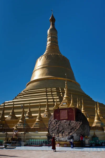 Shwemawdaw Pagoda Old Hti 1917 Öncesi Paya Bago Myanmar Bir — Stok fotoğraf