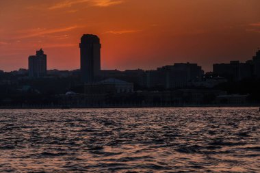 Günbatımında Beşiktaş İlçesi panoramik görünümü, İstanbul
