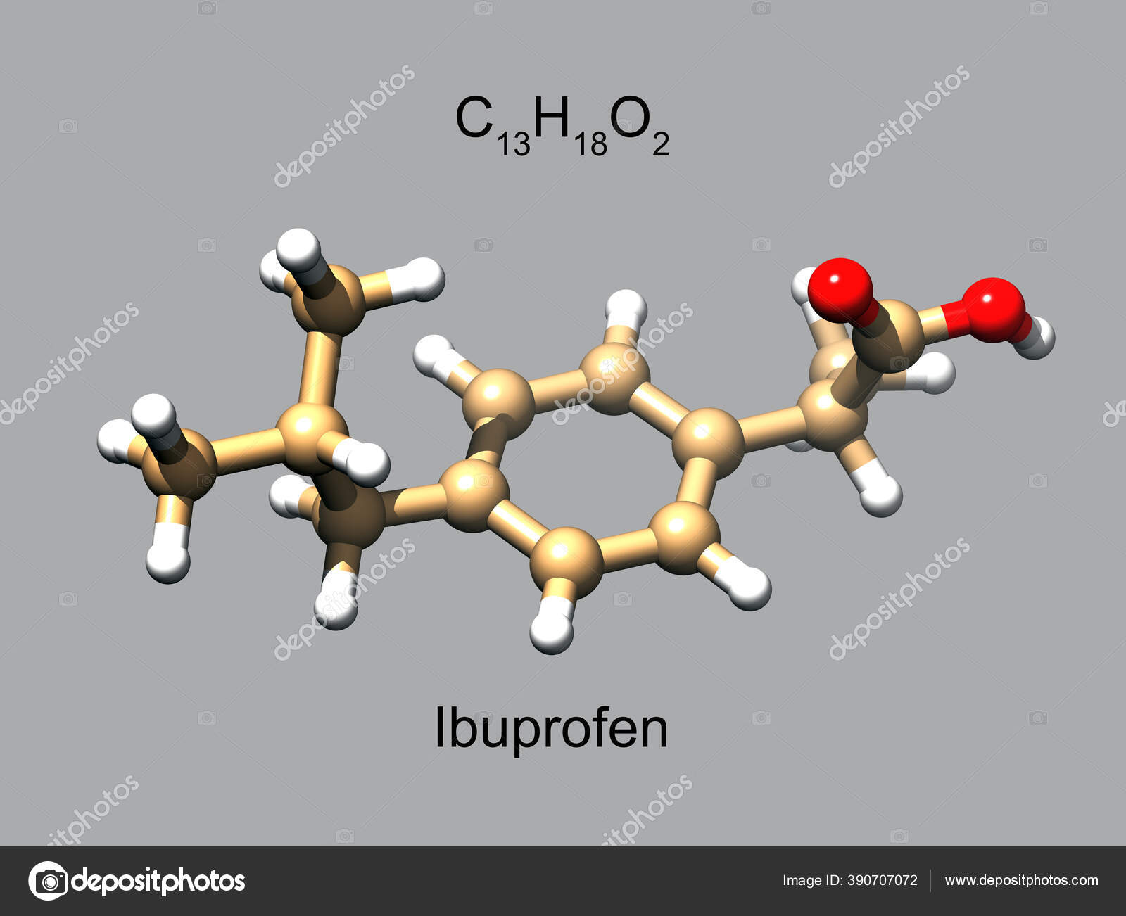 Chemical Formula Structure Ibuprofen Common Non Steroid Inflammatory