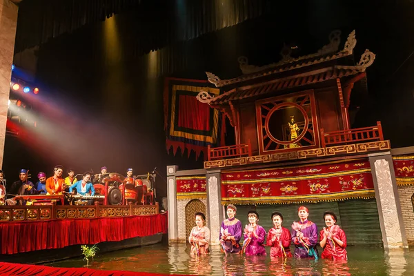 Artistas Bis Después Espectáculo Thang Long Vietnamese Water Puppet Theatre —  Fotos de Stock