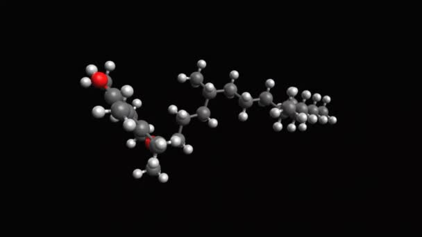 Modelo Animado Bola Vara Alfa Tocoferol Vitamina Fundo Preto — Vídeo de Stock