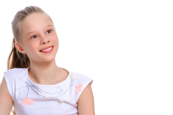 Retrato de una niña de cerca. — Foto de Stock