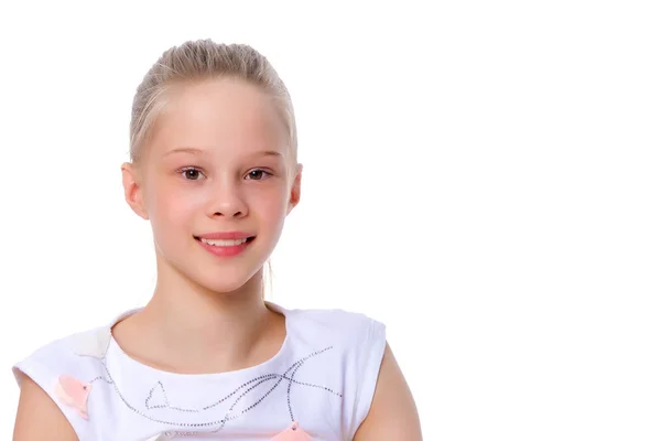 Retrato de una niña de cerca. — Foto de Stock