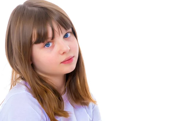 Retrato de una niña de cerca. —  Fotos de Stock