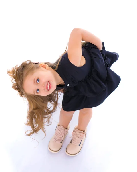 Beautiful little girl view from above. — Stock Photo, Image