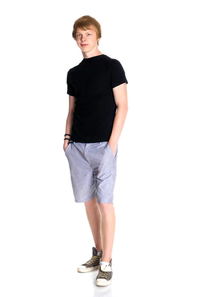 Fiatal srác egy mellény és nadrág — Stock Fotó
