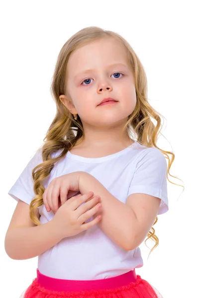 Retrato de uma menina close-up. — Fotografia de Stock