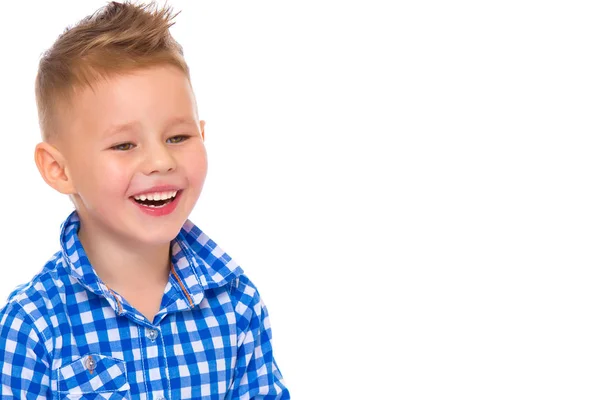 Guapo niño riendo . — Foto de Stock