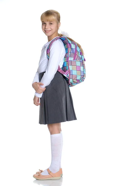La chica va a la escuela. — Foto de Stock