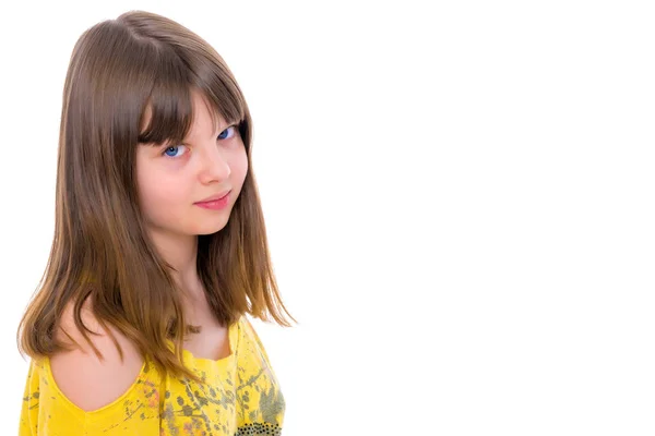 A teenage girl in a short dress. — Stock Photo, Image