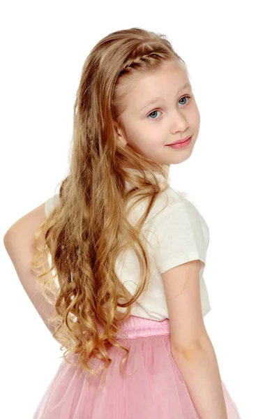 Menina bonita 5-6 anos . — Fotografia de Stock